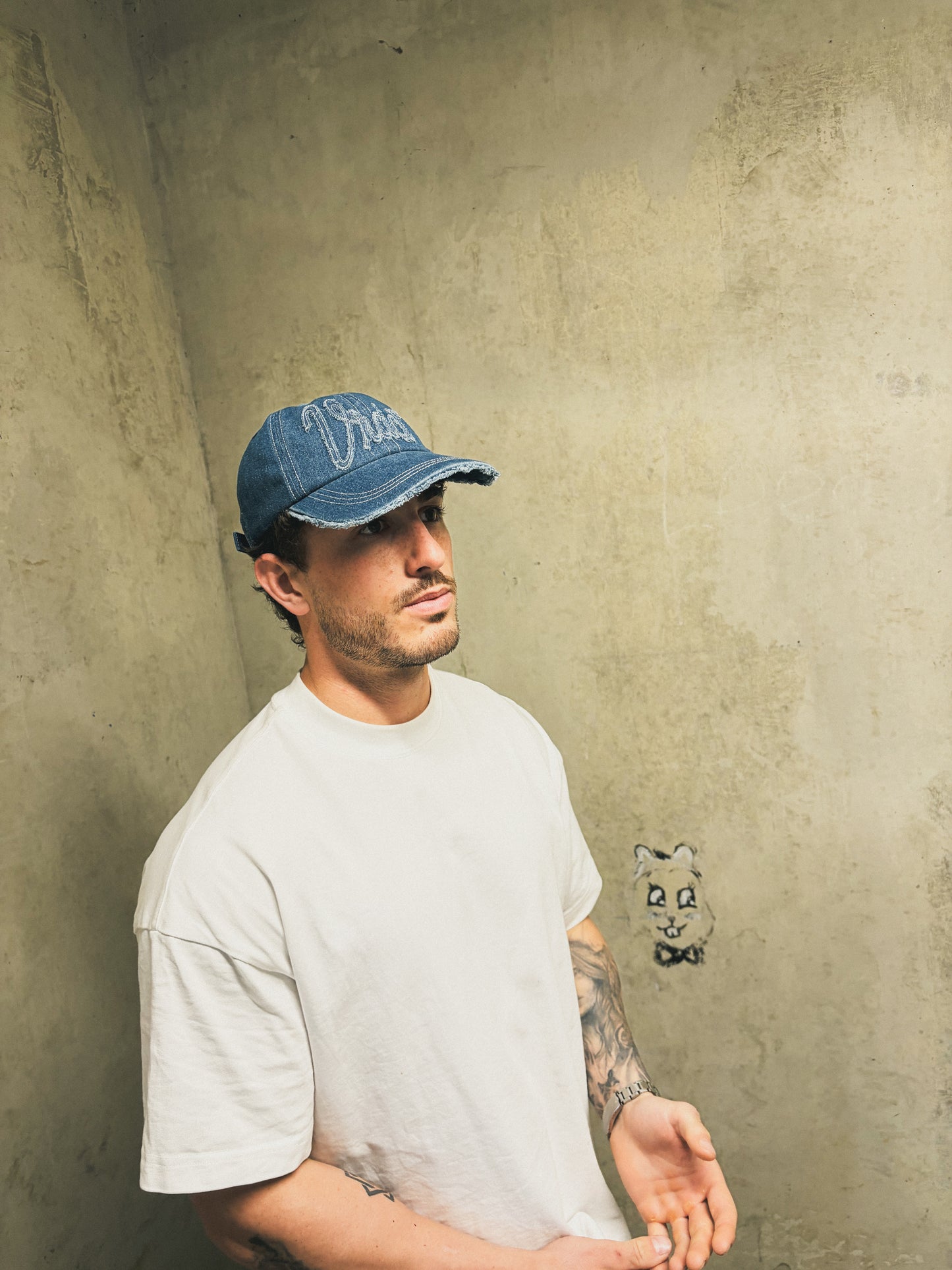 BLUE WASH DENIM CAP