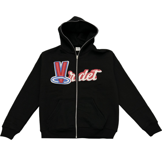 VRDCT 'ANGEL' FULL ZIP HOODIE - BLACK