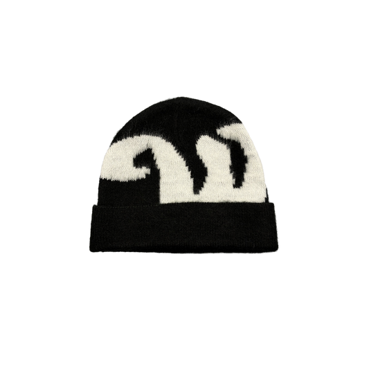 'WYV?' BRUSHED KNIT BEANIE - BLACKOUT